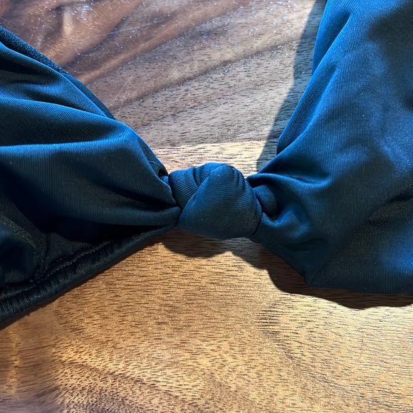 New Bikini lab black knotted triangle string bikini top - Picture 3 of 5